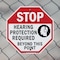 Signmission Stop Hearing Protection Required Be, 6 Inch X 6 Inch, Plastic Sign OC-P-6-123 - alternate 4