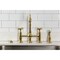 Kingston Brass Bridge Kitchen Faucet with Brass Sprayer, Brushed Brass KS1277BEXBS - alternate 5