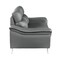 Homeroots 86" Gray Leather Sofa With Silver Legs 329499 - alternate 10