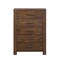 Homeroots 48" Oak Finish 5 Drawer Chest Dresser With Brass Metal Hardware 376967 - alternate 8