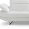 Homeroots 111" White Top Grain Leather Sofa Chaise With Silver Legs 320885 - alternate 7
