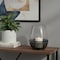 Homeroots 10" Black Woven Metal And Glass Tabletop Hurricane Candle Holder 608408 - alternate 4