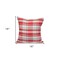 Homeroots 16" Red and White Plaid Cotton Throw Pillow 529173 - alternate 6