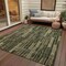 Homeroots 5' X 8' Olive Green And Dark Olive Green Striped Washable Indoor Outdoor Area Rug 608959 - alternate 8