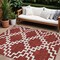 Homeroots 8' X 10' Brick Red And Ivory Geometric Washable Indoor Outdoor Area Rug 593741 - alternate 1