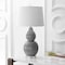 Jonathan Y Thatcher 28.3 in. Contemporary Transitional Ceramic LED Table Lamp, Gray JYL8019B - alternate 6