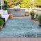 Homeroots 8' X 10' Teal Blue Gray And Pale Aqua Abstract Washable Indoor Outdoor Area Rug 630858 - alternate 7