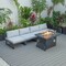 Leisuremod Chelsea 5-Pc Aluminum Sectional & Fire Pit Set, Weather-Resistant, 6-Person CSFBL-4LGR - alternate 10