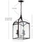 Jonathan Y Ruth 11" 4-light Traditional Classic Lantern Metal/Glass LED Pendant, Oil Rubbed Bronze JYL7403A - alternate 13