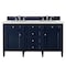 James Martin Vanities Brittany 60'' D Vanity, Victory Blue w/ Jasmine Pearl Silestone Top w/FreePower Wireless Charger 650-V60D-VBL-FEJP - alternate 1