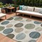 Homeroots 9' X 12' Ivory Fern Green And Teal Blue Geometric Washable Indoor Outdoor Area Rug 630577 - alternate 1