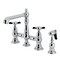 Kingston Brass Bridge Kitchen Faucet with Brass Sprayer, Polished Chrome KS7271BEXBS - alternate 1