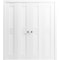 Vdomdoors Sliding Closet Double Bi-fold Doors, Mela 7444 White Silk, Sturdy Tracks Moldings Trims Hardware Se MELA7444DBF-WS-96 x 80 (4* 24x80) - alternate 1