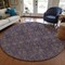 Homeroots 8' Purple Beige And Taupe Round Floral Washable Indoor Outdoor Area Rug 582304 - alternate 7