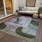 Homeroots 3' X 5' Olive Green Purple And Charcoal Abstract Washable Indoor Outdoor Area Rug 604444 - alternate 5