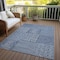 Homeroots 10' X 14' Navy Blue And Ivory Geometric Washable Indoor Outdoor Area Rug 600761 - alternate 9