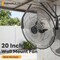 Edendirect 20 Inch Metal Wall Mount Fan, 3-Speed Fan with 3400 CFM, Vertical & Horizontal Adjustable Tilt ZRZHUMI-AC-DSV31BG-20BK - alternate 8