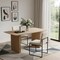 Homeroots 67" Natural Solid Wood Double Pedestal Base Square Dining Table 721132 - alternate 3