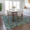 Homeroots 8' X 10' Navy Blue Green And Ivory Abstract Washable Indoor Outdoor Area Rug 602578 - alternate 8