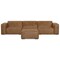 Homeroots 122" Brown Leather Wood Sofa With Ottoman 641057 - alternate 1