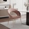 Homeroots Pink and Gold Velvet and Metal Curved Back Dining Side Chair 719660 - alternate 4