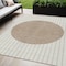 Homeroots 5' X 8' Ivory And Brown Striped Washable Indoor Outdoor Area Rug 597170 - alternate 1