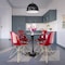 Leisuremod Bristol 5-Piece Modern Dining Set: Round MDF Table & 4 Eiffel Plastic Chairs with Chrome Legs, 5PK BTBL-35BL-CR19TRG4 - alternate 9