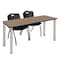 Regency Kee Training Table W/ 2 M Stack Chairs, 60 in W, 24 in L, Noble Oak MT6024NOBPCM47BK - alternate 1