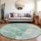 Homeroots 8' Emerald Round Abstract Washable Indoor Outdoor Area Rug 607784 - alternate 8