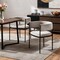 Homeroots Set of Two Light Gray and Black Fabric and Steel Open Back Dining Arm Chairs, 2PK 719107 - alternate 6