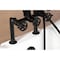Kingston Brass 7" Center Deck-Mount Clawfoot Tub Faucet with Hand Shower, Matte Black AE8400CG - alternate 5
