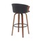 Homeroots 30" Black And Wood Brown Faux Leather Swivel Bar Height Bar Chair 534423 - alternate 9