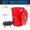 Magnum Tool Red 44 Gallon Trash Can Set, Trash Can, Quiet Dolly, and Reinforced Lid, 5 Set CMTC-CLD0-44R05 - alternate 8