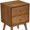 Homeroots 26" Solid Wood and Wood Two Drawer Nightstand 399263 - alternate 6