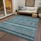Homeroots 9' X 12' Teal Blue Ivory And Gray Southwestern Washable Indoor Outdoor Area Rug 582864 - alternate 9
