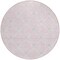Homeroots 8' Pink Gray And Ivory Round Geometric Washable Indoor Outdoor Area Rug 594733 - alternate 7