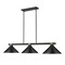 Z-Lite Bronte 3 Light Billiard, Matte Black and Rubbed Brass, Matte Black 1955-3MB-RB-MMB - alternate 6