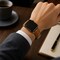 Elegani Ostrich-Embossed Leather Band Compatible with Apple Watch 41mm, Yellow, Rose Gold Buckle LAT3-YLW-RGD-41 - alternate 3