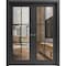 Sartodoors Sliding Double Pocket Door Clear Glass, Lucia 2366 Matte Black and Aluminum Strips, Kit Trims Rail LUCIA2366DP-BLK-60 x 80 (2* 30x80) - alternate 1