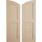 Ekena Millwork Rough Sawn 2 Equal Flat Panel w/Elliptical Top Faux Wood Shutters, 12W x 86H 82 Low Side, PR SHUFPL12X86RSPR - alternate 1