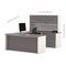 Bestar U Shaped Desk U-Shape Workstation, 92.6" D X 65.9" H, 71.1" W X Melamine, Slate/Sandstone 93863-59 - alternate 5