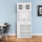 Homeroots 67in White Pantry Cabinet with Two Door Panels and Side Open Shelves 473314 - alternate 7