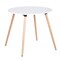 Homeroots 32" White and Natural Wood Round Top Dining Table 568204 - alternate 1