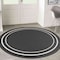 Homeroots 4' Black And Ivory Round Indoor Outdoor Area Rug 545941 - alternate 8