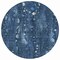 Homeroots 8' Blue And Ivory Round Abstract Washable Indoor Outdoor Area Rug 631163 - alternate 5