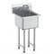 Vevor Commercial Utility and Prep Sink 1 Compartment Stainless Steel Backsplash S1C-151512 - alternate 1