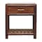 Homeroots 20" Chestnut Solid Wood One Drawer Nightstand With Leather Shelf 651553 - alternate 9