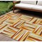 Homeroots 8' X 10' Orange Ivory And Copper Geometric Washable Indoor Outdoor Area Rug 598289 - alternate 1