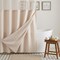 Homeroots Blush Sheer and Grid Shower Curtain and Liner Set 399761 - alternate 5