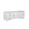 Homeroots 64in White Mahogany Solid Wood Enclosed and Open Storage TV Stand 404263 - alternate 7